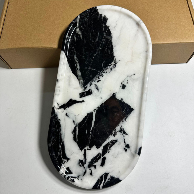 천연 대리석 장식 트레이 악세사리트레이 고급 자연석 북유럽 주얼리 수납 가정 스톤 접시, 레이싱 트랙 1: 150x300mm