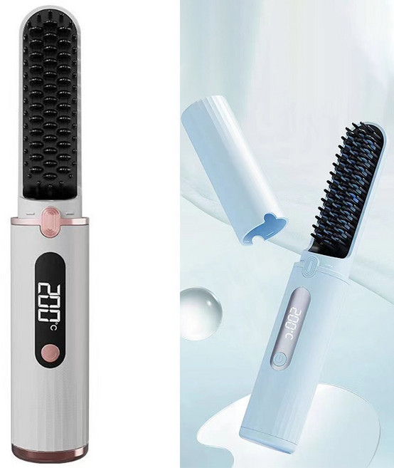 享家品 無線充電式直髮梳, 1個, 粉色