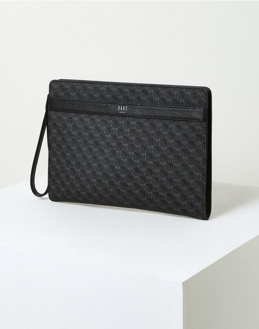 [백화점정품] 닥스 가죽 패턴디자인 블랙 스타일 비즈니스용 우먼즈 트렌디 클러치백