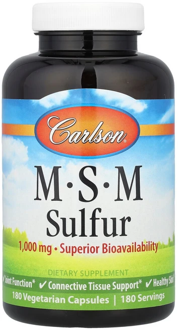 Carlson Labs MSM Sulfur 황 1 000mg 베지 캡슐 180정, 1개 - 쿠팡