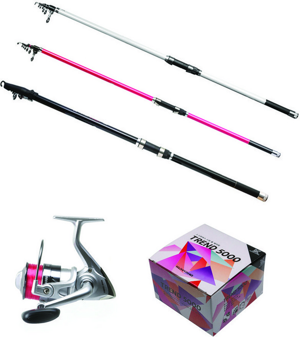 [인수상회]금양 파워타겟1+트랜드 스피닝릴 전천후 입문용 원투낚시셋트, 트랜드 4000번, 타겟450(핫핑크)
