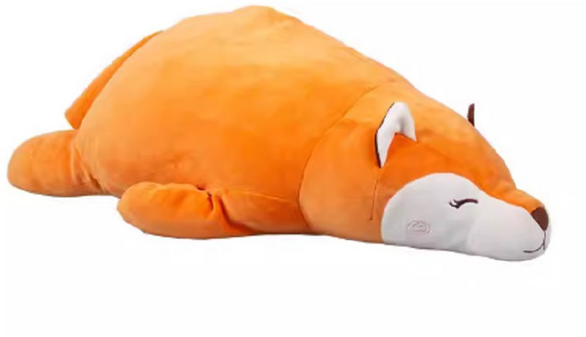 狐狸造型毛絨玩具, 大趴狐狸78cm（含尾巴）趴姿狐狸毛絨玩具銀狐絨兒童生日禮物毛絨公仔玩偶抱枕現貨, 1個, 78L