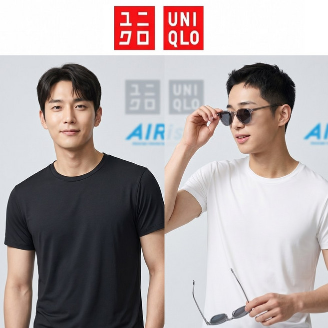 유니클로 에어리즘 크루넥 남성 반팔 (일본매장판)