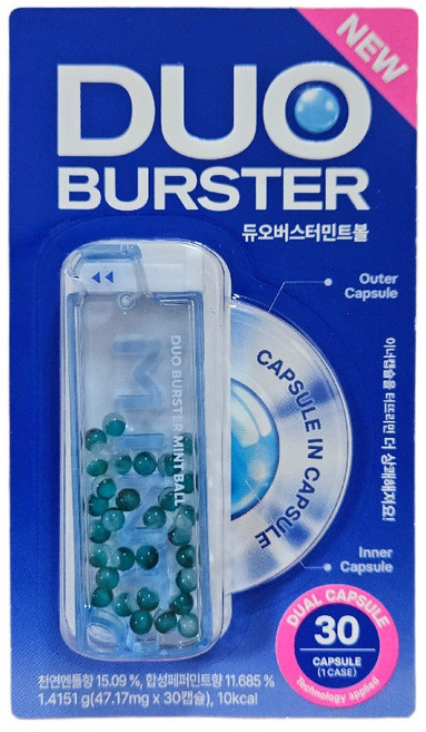 가그린 듀오버스터 더블 민트볼 30입 1개, 1.415g