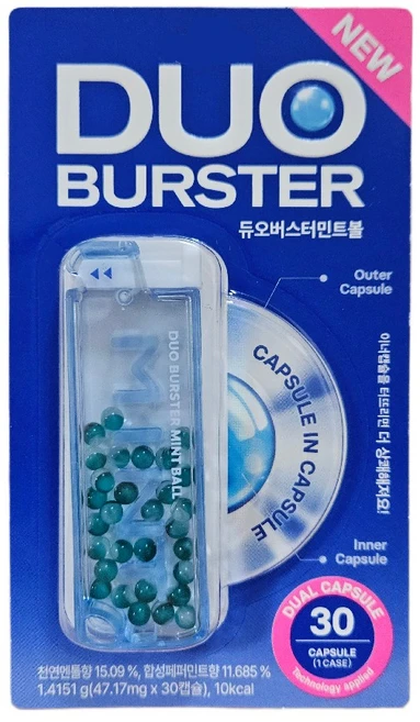가그린 듀오버스터 더블 민트볼 30입 1개, 1.415g - 쿠팡
