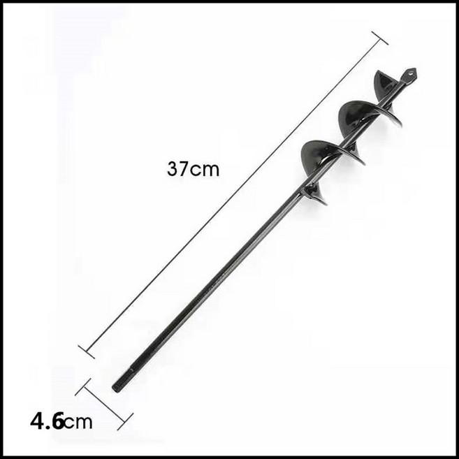 구멍 드릴 항타기 고추 나무심는 식물 고추말뚝 4cm 땅파기비트 뚫는드릴 구멍삽 지주대, 지름 4.6cm 길이 37cm 드릴, 1개