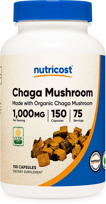 뉴트리코스트 오가닉 차가버섯 1000mg 150캡슐, 상품, 1개, 150정