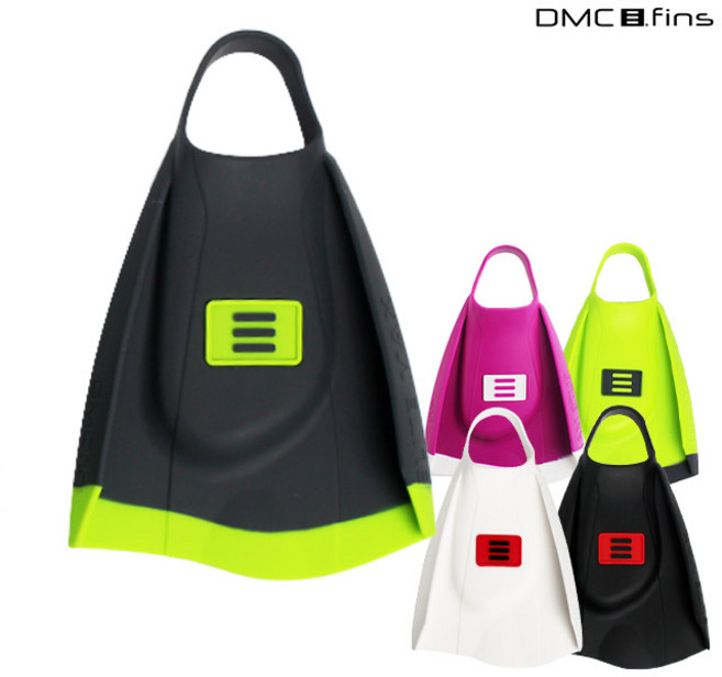 DMC 엘리트맥스 숏핀+메쉬 가방 세트 오리발 수영 스노클장비 스쿠버, 라임