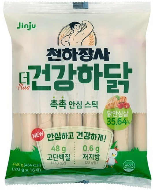 천하장사 더 건강하닭 오리지날 소시지, 448g, 4개