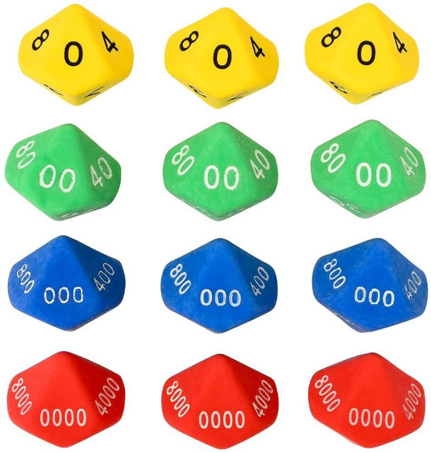 LEARNING 미국매장정품+ Place Value 주사위 | 10면 12개 팩 아동용 자리 값 장난감 조기 수학 조작 1737165, LEARNING 미국매장정품+ Place Value 주
