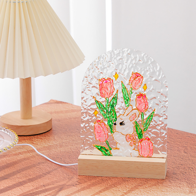 DIY 미술시간 색칠놀이 아크릴 무드조명 만들기 나만의 취침등, 물감 기본 6색, 1세트