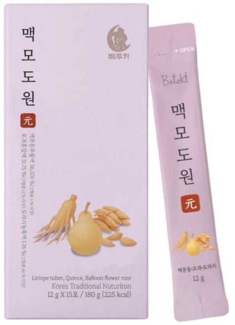 베투키 으뜸원 맥모도원 맥문동 모과 도라지 기침완화 진액 차 즙, 1개, 180g