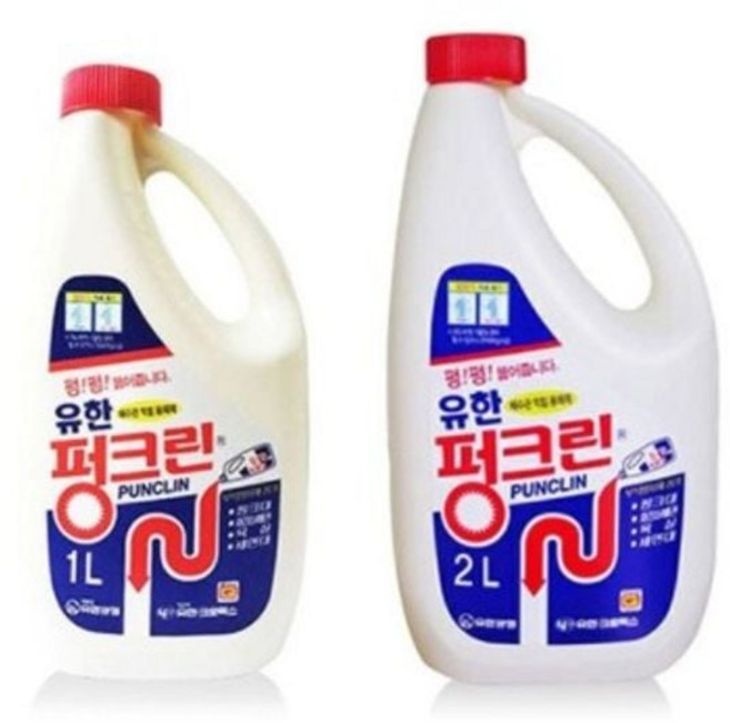 유한락스 펑크린 1리터 용해제 배수구 막힘 배수구세정제 싱크대 관 락스 세정제 관막힘 청소, 1g, 1개