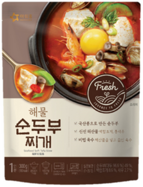 아워홈 해물 순두부찌개, 300g, 5개