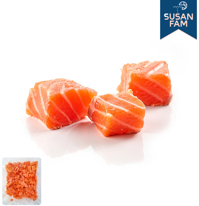 연어큐브 400g 냉동연어 큐브 슬라이스 다이스, 1개