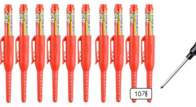 신나서상사 공업용 인테리어 긴촉 롱닙 마카펜, 10개, 1색, 레드