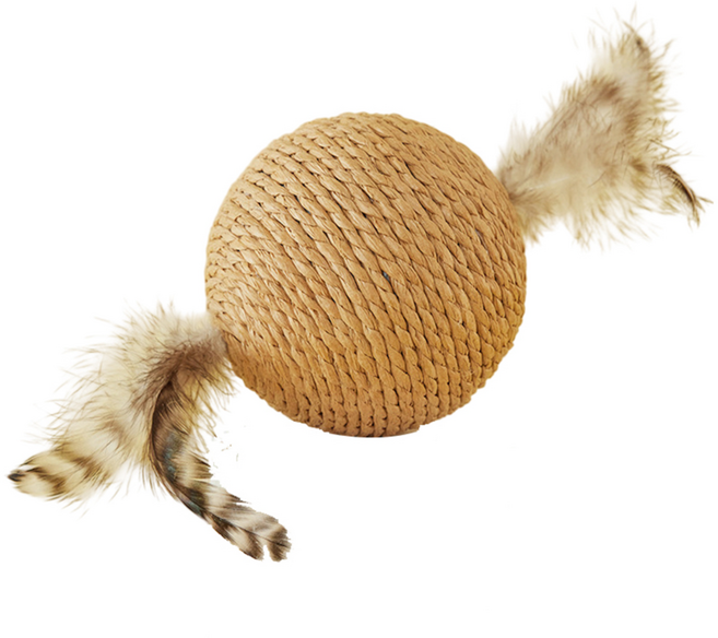 월간리빙 고양이 장난감 공, 1개, 브라운