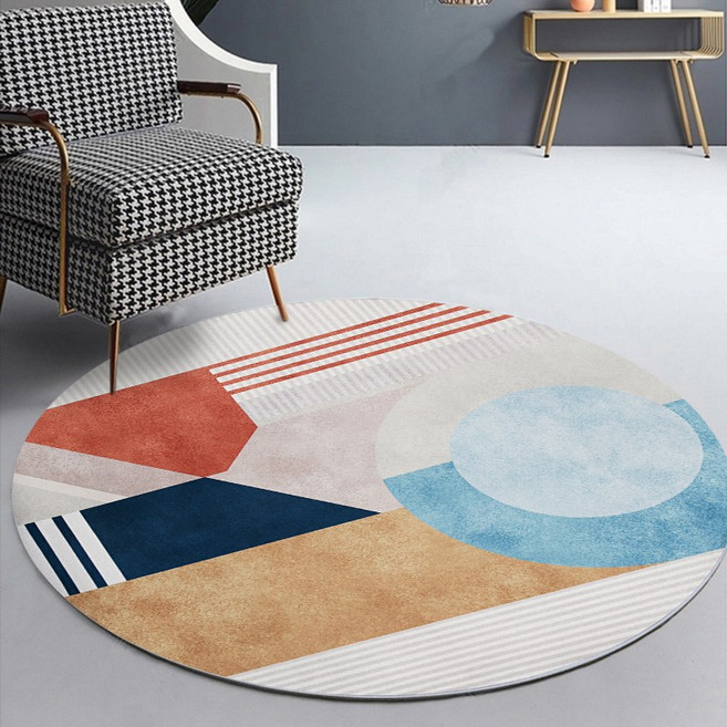 BRINCH 북유럽 패턴 원형 거실 카페트