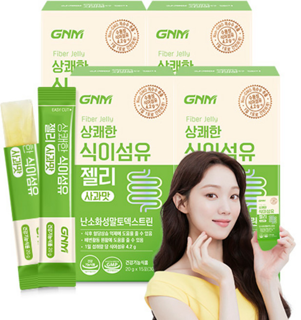 상쾌한 식이섬유 젤리 사과맛 / 난소화성말토덱스트린 배변활동 원활에 도움을 줄 수 있음, 300g, 4박스