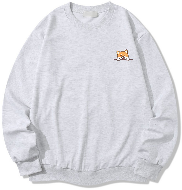 일루소 로고 시바견 소프트 특양면 맨투맨