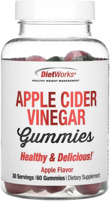 DietWorks 사과 식초 구미젤리 맛 구미젤리 60개 DietWorks (다이어트웍스), DietWorks, 사과 식초 구미젤리, 맛, 구미젤리, 1개, 60정 - 쿠팡