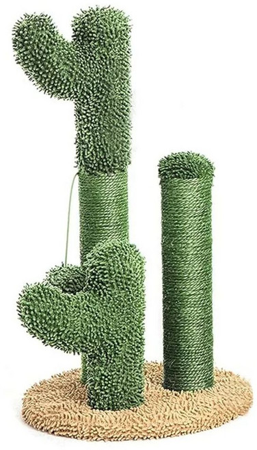 고양이 선인장 스크래쳐 장난감 꽃 기둥 캣타워 그린밤부 호텔 캣트럴파크, 1개