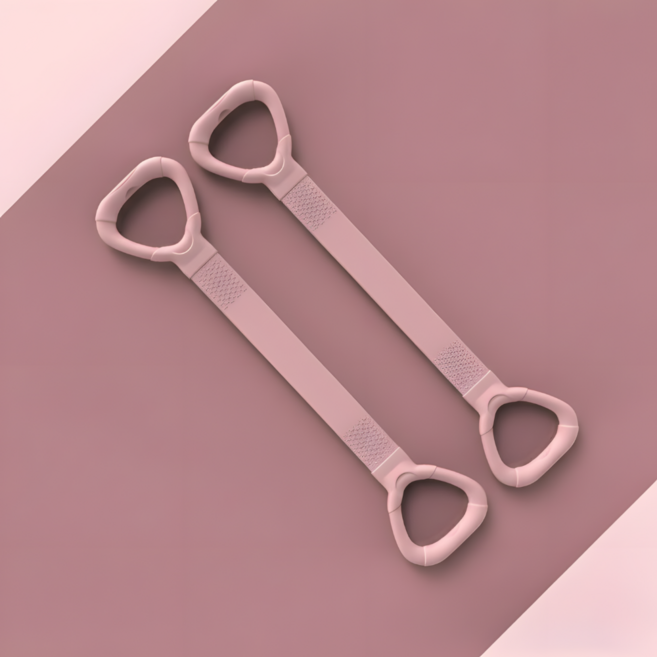 HwaDon 어깨 스트레칭 요가 라텍스 운동 밴드, 핑크, 2개