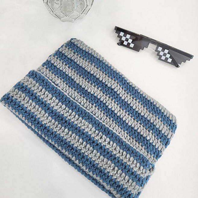 와와부 겨울 스트라이프 비니 모자