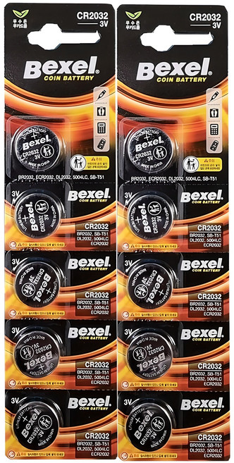 벡셀 CR2032 리튬전지 10개입 (5개입X2개) 3V 코인전지, 5개입, 2개