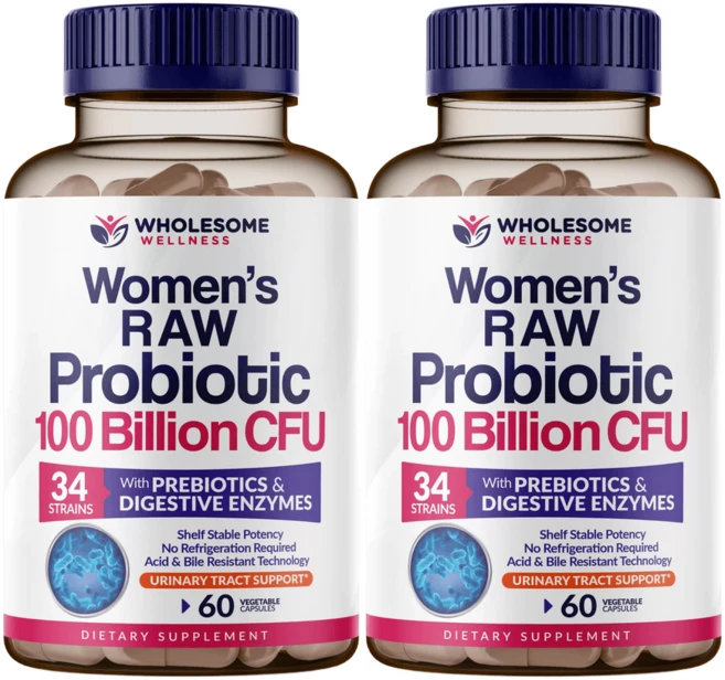 홀썸 웰니스 우먼 로우 프로바이오틱 1000억 CFU 60캡슐, 2개, 60정 - 쿠팡