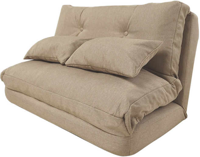 摺疊沙發椅 多角度調整 親膚透氣 小坪數適用 附贈抱枕, 一般懶人沙發床-米色/(一張訂單限下一個), 1件