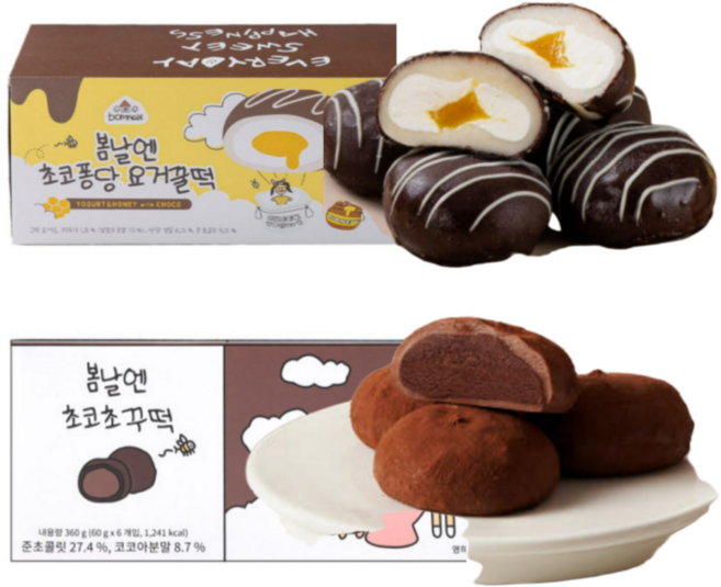 봄날엔 초코퐁당 초코초꾸떡+초코퐁당 요거꿀떡, 1세트, 420g