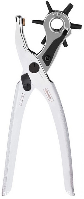 deli得力 皮帶打孔器 6孔徑 鉻鉬合金鋼 不銹鋼, 銀色, 1個