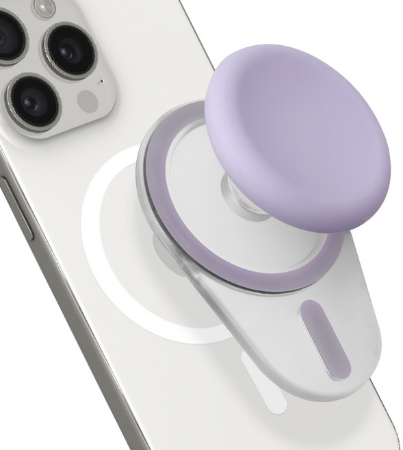 인트그로 플루피 맥세이프 호환 탈부착 스마트톡, 1개, 원형_라일락