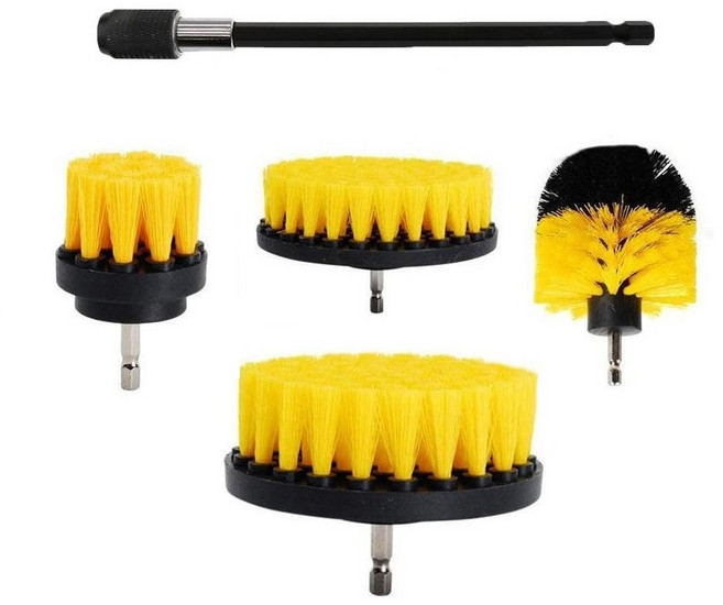 일공 전동드릴용 드릴솔 드릴청소솔 드라이버브러쉬 4종+연장봉1개 세트, 1세트