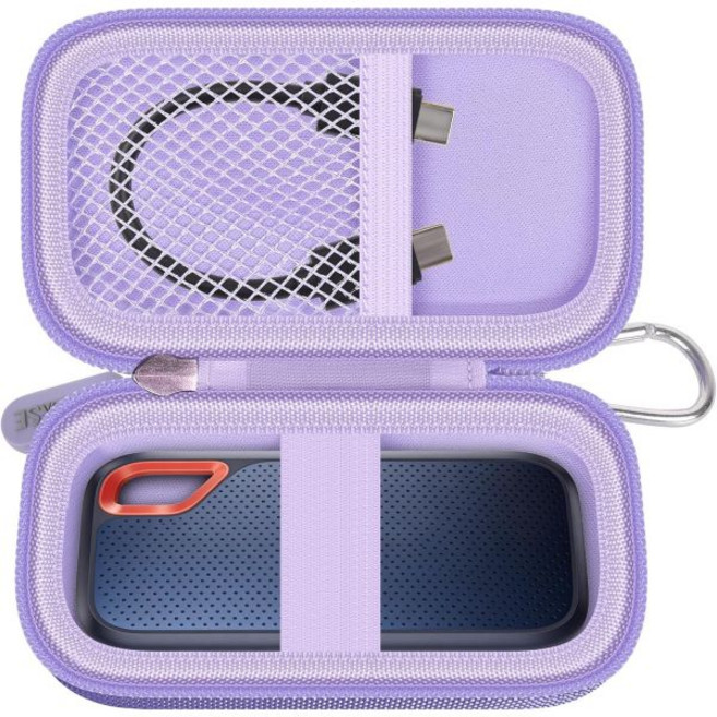 SanDisk 1TB 2TB 4TB 500GB 8TB 익스트림 휴대용 SSD와 호환되는 하드 케이스 - 최대 1050MB/s 외장 솔리드 스테이트 드라이브. USB 케이블용 여, Purple, for 1 Hard Drive