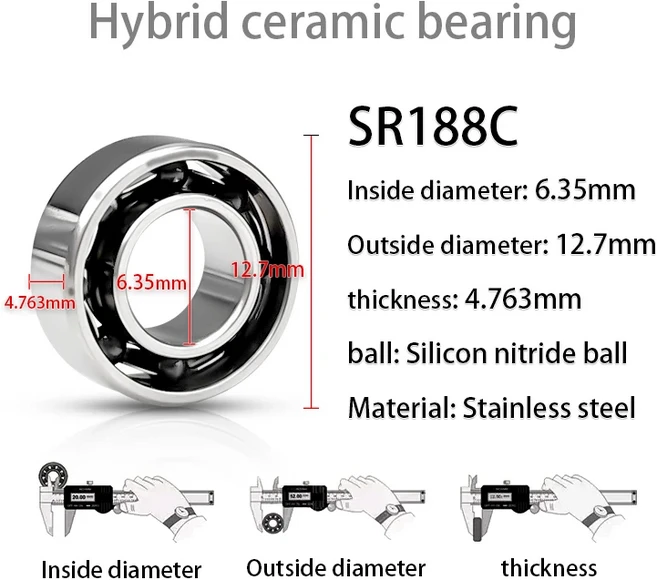 하이브리드 세라믹 볼 낚시 베셀 변형 베어링 MR128 MR137 MR148 R188 606 608 2RS 6700 6703 6704 ZZ 1 개, 01 10 개, 05 SR188C, 10개