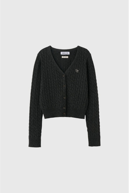 GENERAL IDEA 女款羊毛麻花V領開襟衫 WBD3L04529