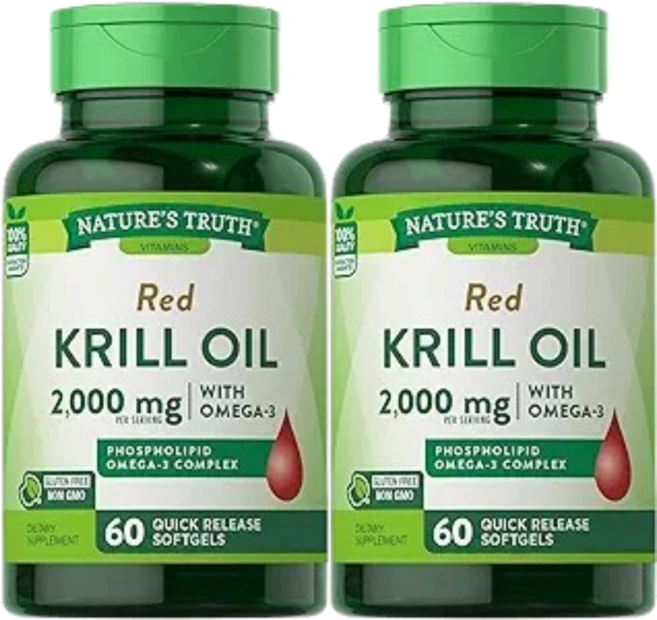 네춰스 트르스 오메가-3 함유 레드 크릴 오일 2 000mg 신속 방출 소프트젤 60정, 2팩 - 쿠팡