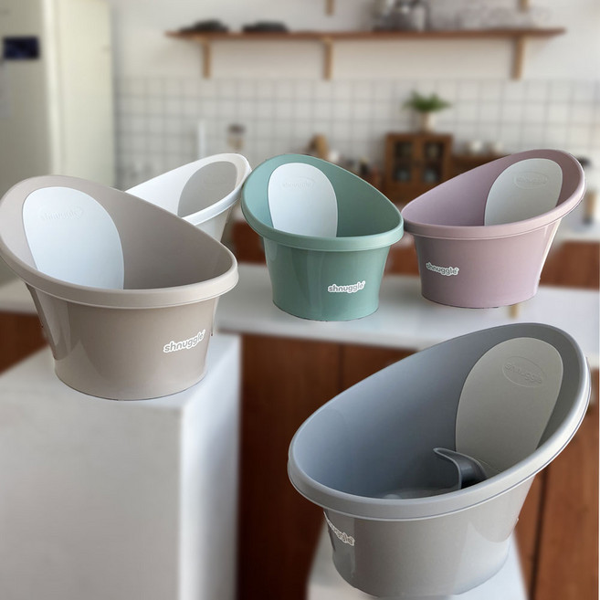 슈너글 영국 신생아 아기 욕조 2025 NEW 컬러 5종 택2, 화이트+페블그레이