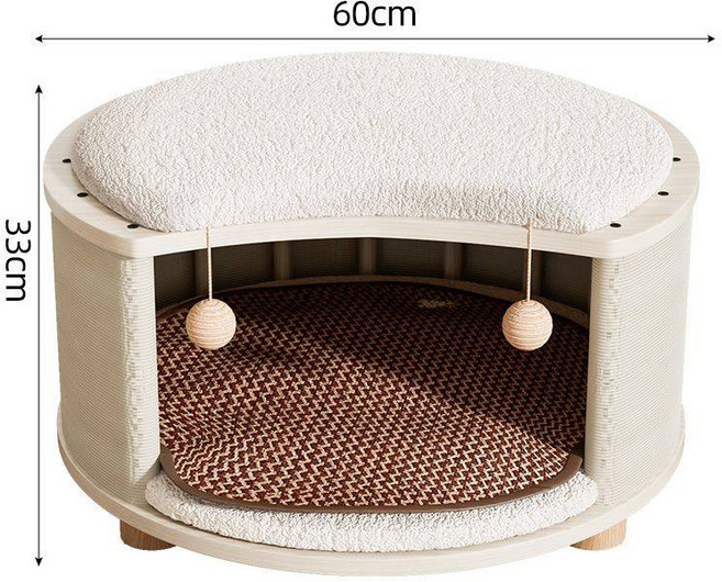 猫咪睡袋冬季保暖防寒猫窝封闭式安全感大号被窝睡眠隧道猫床拖鞋, 1개, 대형 사계절 화이트 양털 쿠션