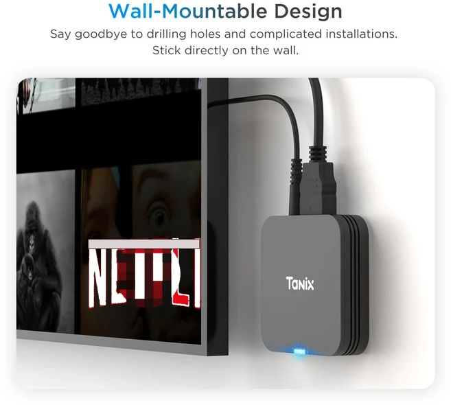 타닉스 TX1 안드로이드 TV 박스 쿼드 코어 H313 2.4G 와이파이 4K HD 스마트 셋톱, 1GB 8GB, 1, 1GB 8GB