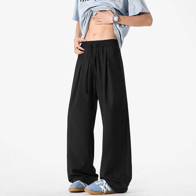 스타일닥터 와이드팬츠 남녀공용 트렌디 와이드 밴딩 바지 냉장고바지 통바지