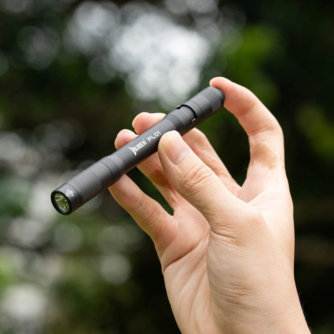WUBEN PL01 筆型燈，650流明，5000K高顯色，125小時續航，附電池與充電線, 1個, PL01黑色