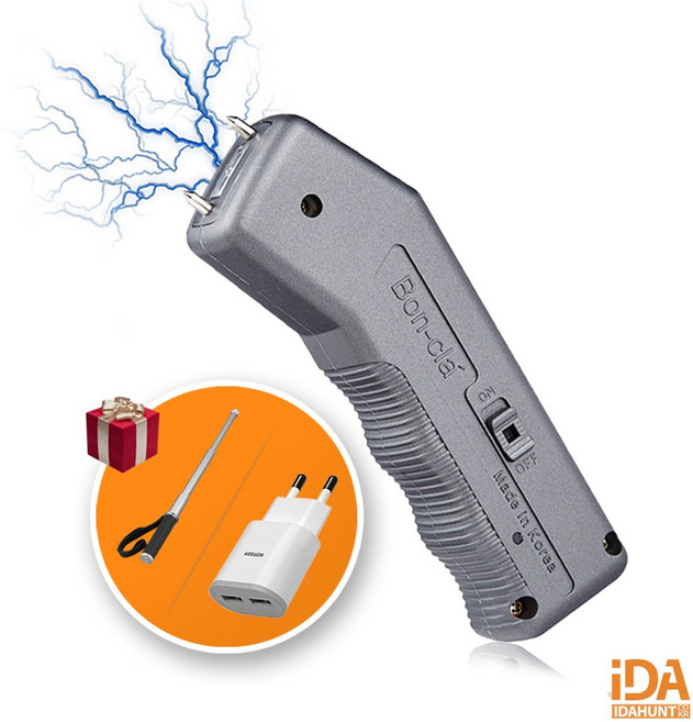 초강력 호신용 전기충격기 치한퇴치 비허가 자기방어 호신무기 여성 호신용품 B2+충전패키지포함, 그레이, 1개