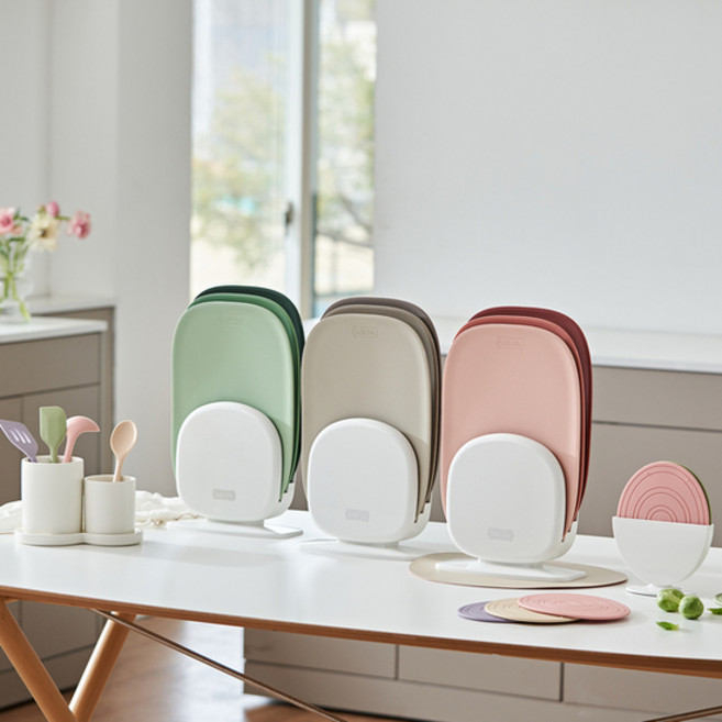 샐마 TPU 마카롱 도마세트, 그린 4종, 1세트