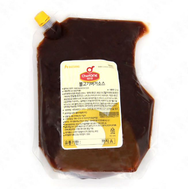 쉐프원 불고기버거소스, 8개, 2kg