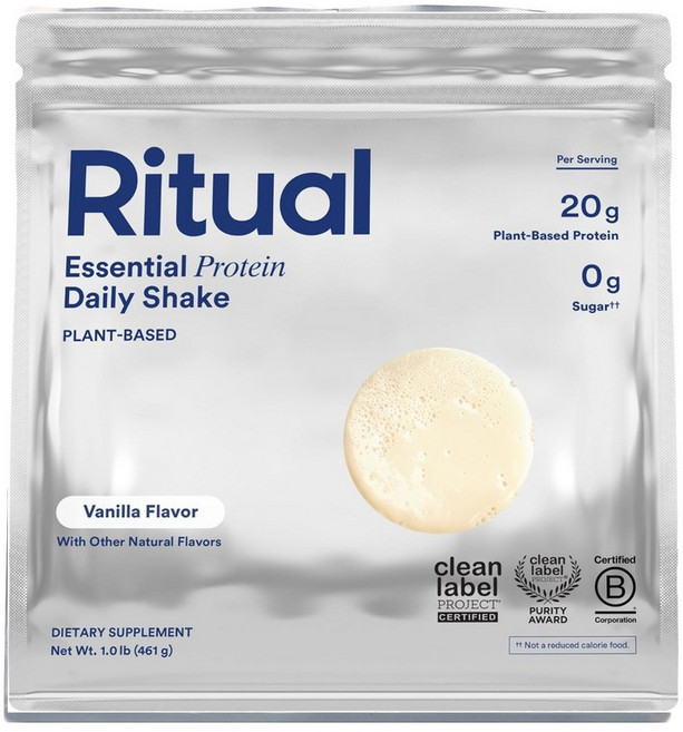 Ritual 에센셜 단백질 데일리 셰이크 바닐라 459g(1lb) Ritual (리추얼), 453 g, 453g, 1개
