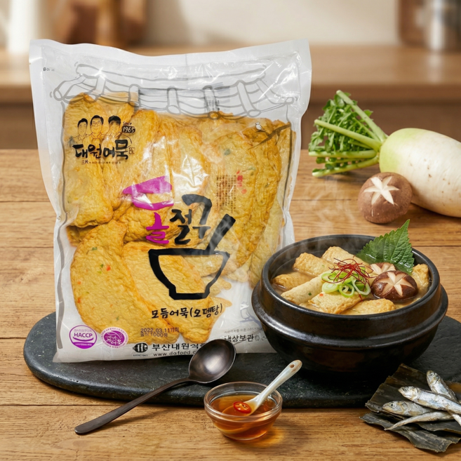 (부산대원어묵) 고급수제종합어묵 1000g 부산어묵 어묵탕용 쫄깃한 어묵 식당용 대용량, 1개, 1kg