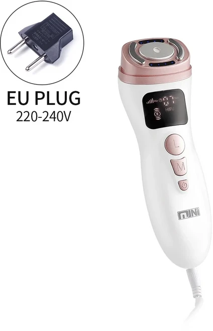 미니 HIFU 초음파 RF EMS HIFU 얼굴 리프팅 피부 강화 장치 얼굴 턱 목 눈 주름 방지 마사지 가정용, 07 EU PLUG (220-240V)